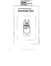 Thumbnail of document Manual - HHP91 Manometer w/Both Positive & Negative Pressure Display